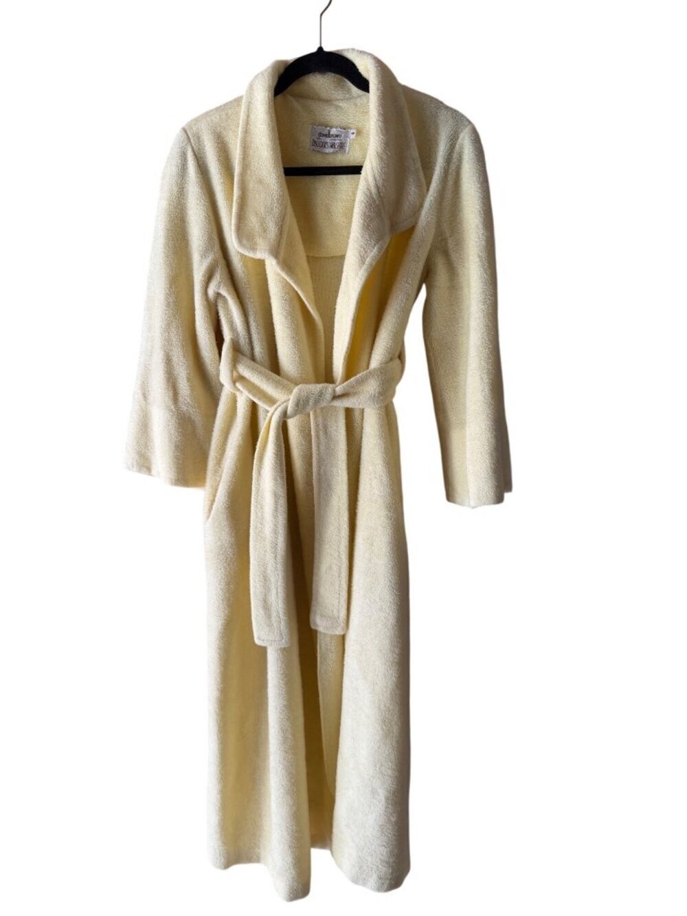 David Brown Bullocks Wilshire Womens Long-sleeved Robe Size Yellow Fuzzy Vintage